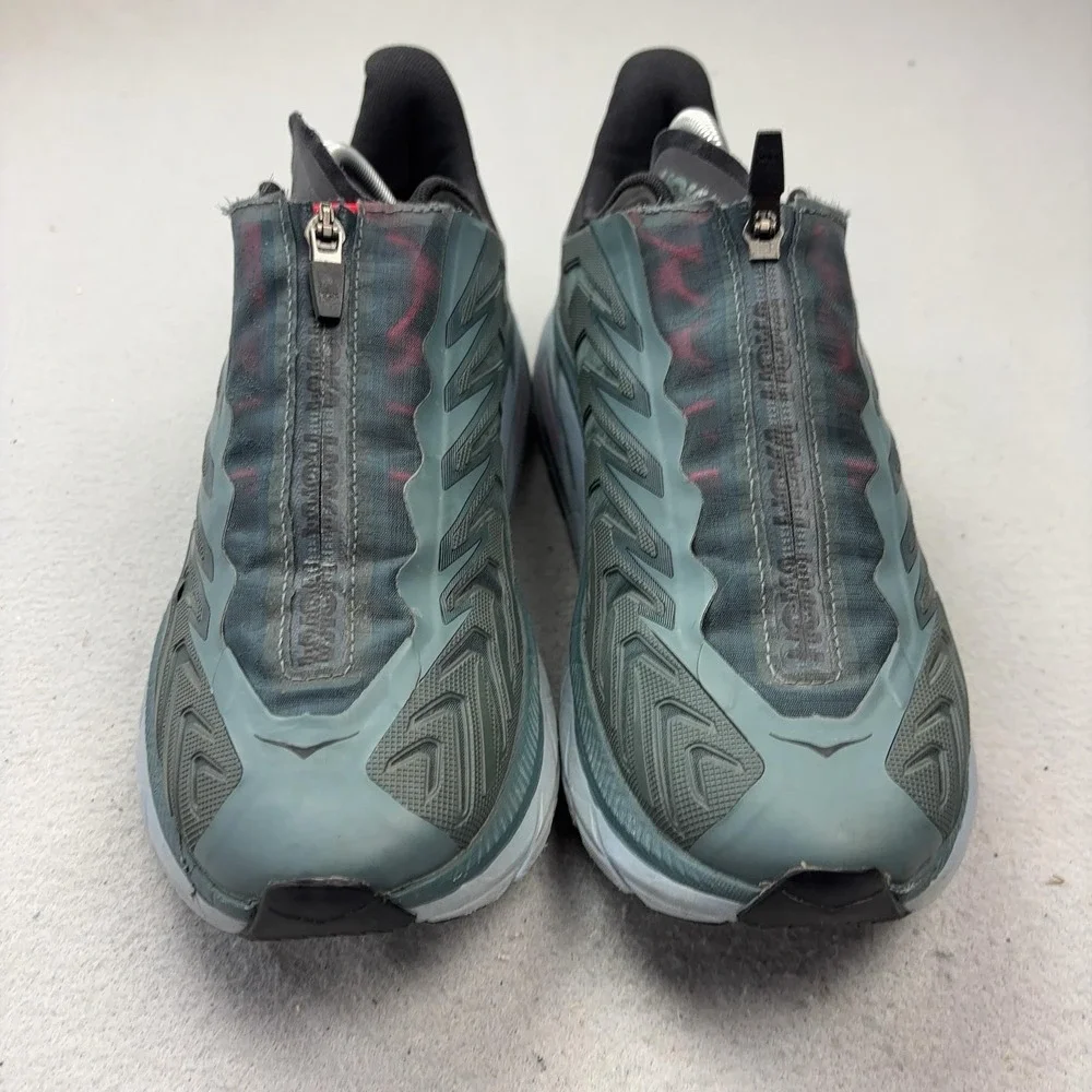 Hoka One One Project Clifton Running Shoes Mens Size 10 Gray Zip Cushioned